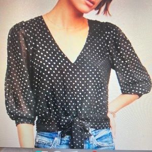 MCGUIRE black tie front blouse